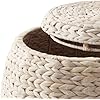 Bornno Round Storage Basket with Lid – Whitewash Water Hyacinth