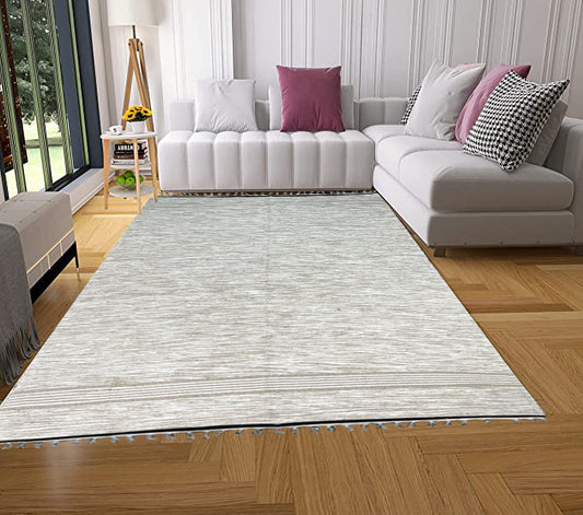 Bornno 4x6 Handmade Jute Area Rug – White | 100% Natural Handwoven Jute Rug | Eco-Friendly, Durable Living Room Rug | Made in Bangladesh