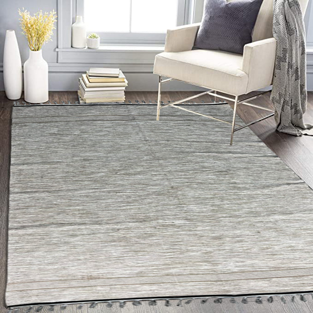 Bornno 4x6 Handmade Jute Area Rug – White | 100% Natural Handwoven Jute Rug | Eco-Friendly, Durable Living Room Rug | Made in Bangladesh