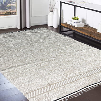 Bornno 4x6 Handmade Jute Area Rug – White | 100% Natural Handwoven Jute Rug | Eco-Friendly, Durable Living Room Rug | Made in Bangladesh