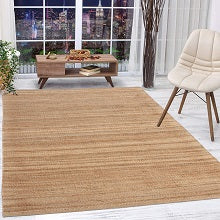 Bornno Artisan Weave Jute Rug | 8x10 Handmade Natural Fiber Area Rug | Organic Texture for Living Room & Bedroom