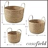 Bornno Rattan Grass Woven Storage Basket Set – Brown