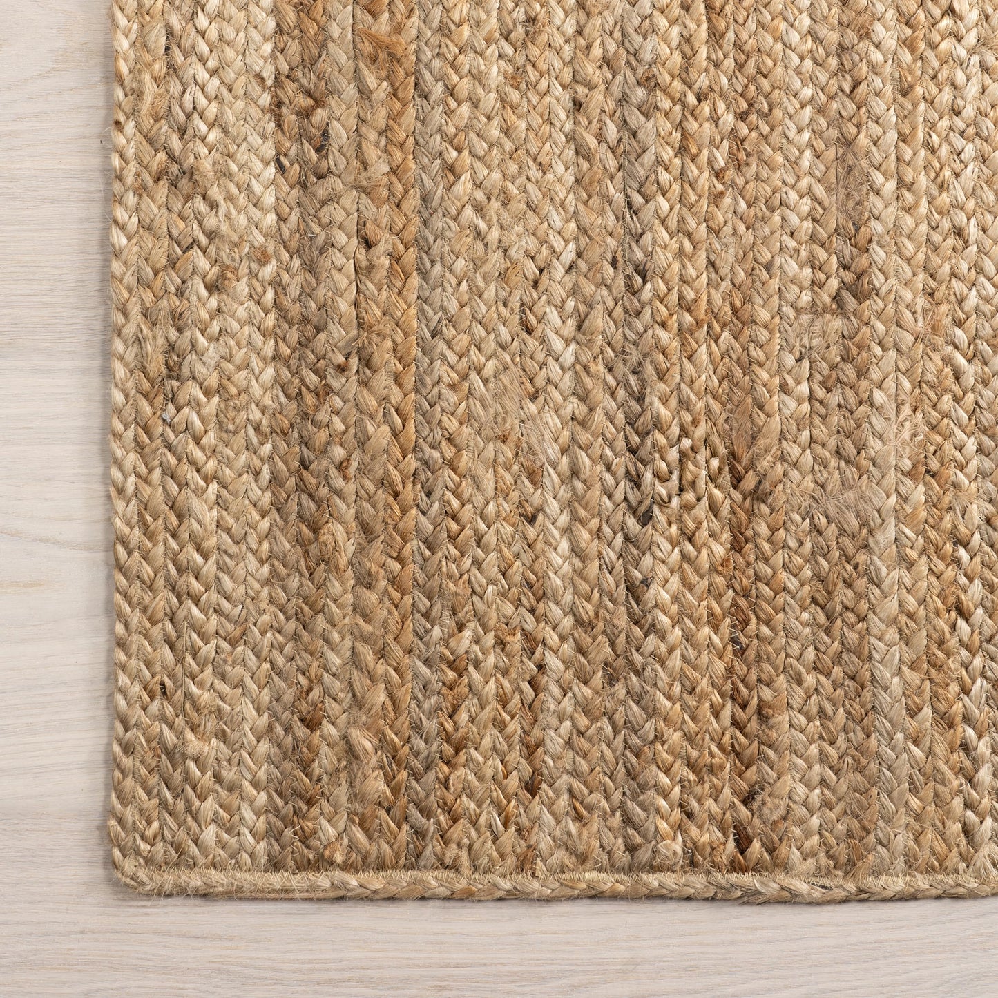 Bornno Heritage Braid Reversible Rug | 4x6 Hand Woven Jute Rug with Subtle Stripe | Eco-Friendly Vintage Charm for Any Room