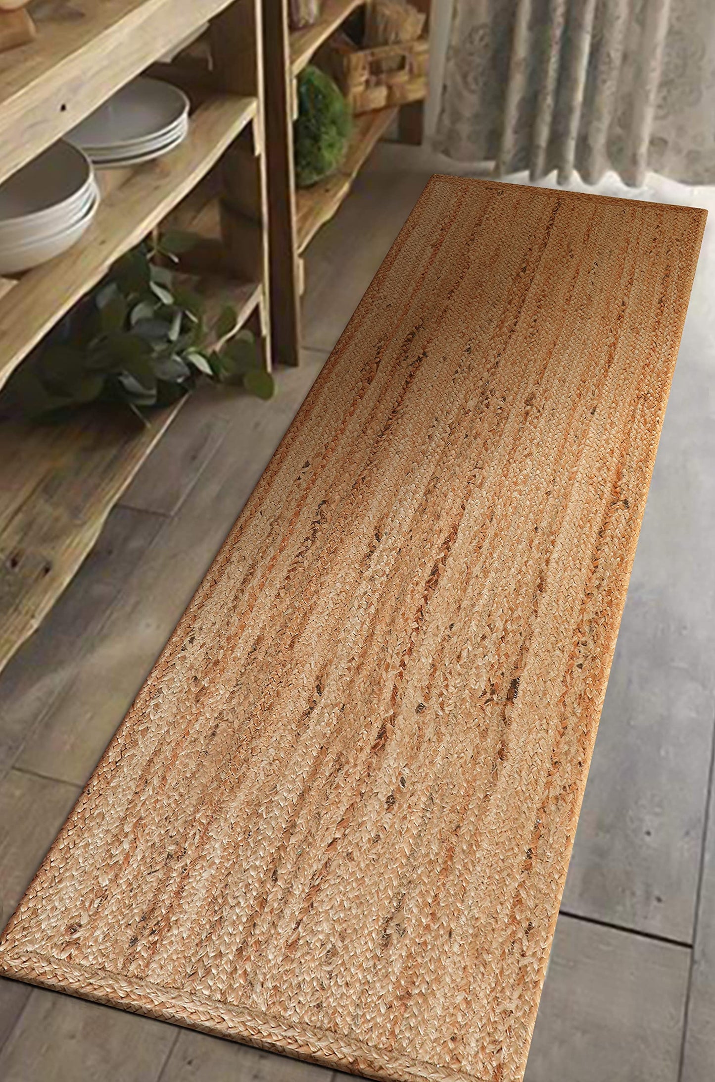 Bornno Herringbone Haven Jute-Weave Rug | 10x14 Indoor/Outdoor Elegance | Easy-Clean Natural Fiber Carpet