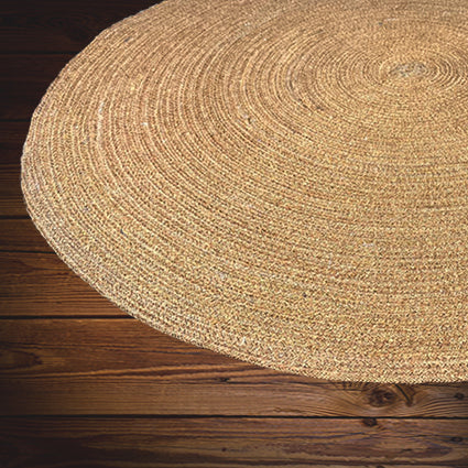 Bornno 4’ Round Handmade Jute Rug – Natural | 100% Natural Handwoven Circle Rug | Eco-Friendly & Durable Floor Décor | Made in Bangladesh