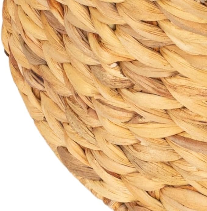 Bornno Solara Round Woven Basket | Handwoven Water Hyacinth & Seagrass Storage | Natural Decor Basket with Oversized Handles